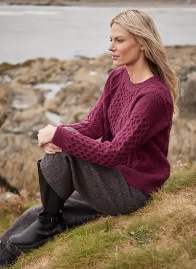 Arranmore Merino Slouchy Crew Neck Sweater 